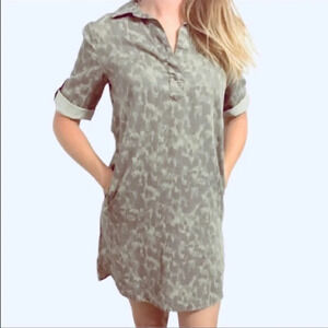 Philosophy Camo‎ Tencel Print Shirt Dress with Pockets in Size Medium